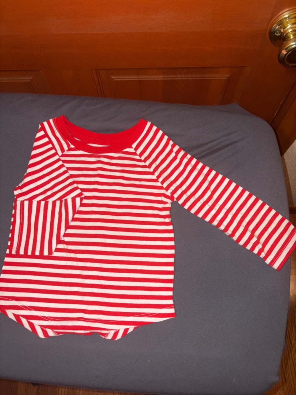 Cat & Jack Red and White Striped Long Sleeve Shirt